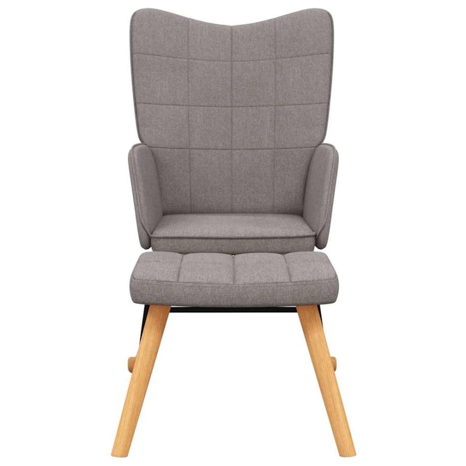 Silla mecedora con reposapiés tela gris