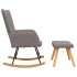 Silla mecedora con reposapiés tela gris