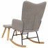 Silla mecedora con reposapiés tela gris