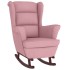 Silla mecedora con patas de madera de caucho terciopelo