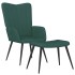 Sillón de relax con taburete terciopelo verde