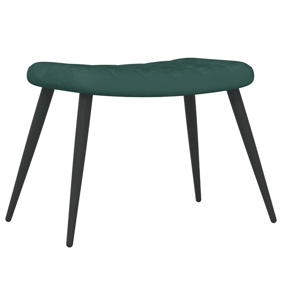 Sillón de relax con taburete terciopelo verde