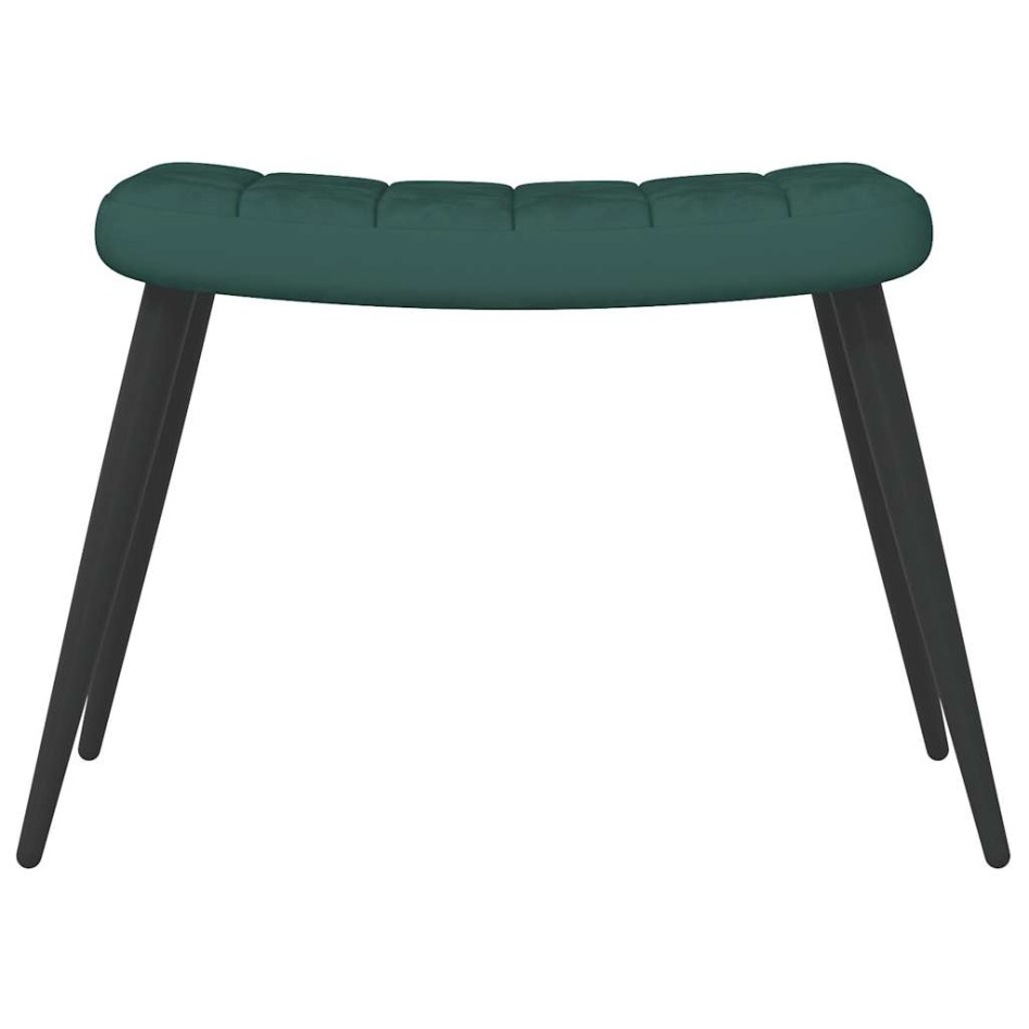 Sillón de relax con taburete terciopelo verde
