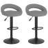 Taburetes de cocina 2 unidades terciopelo gris