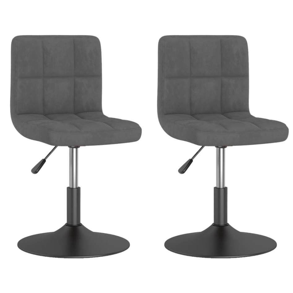 Sillas de comedor giratorias 2 unidades terciopelo gris