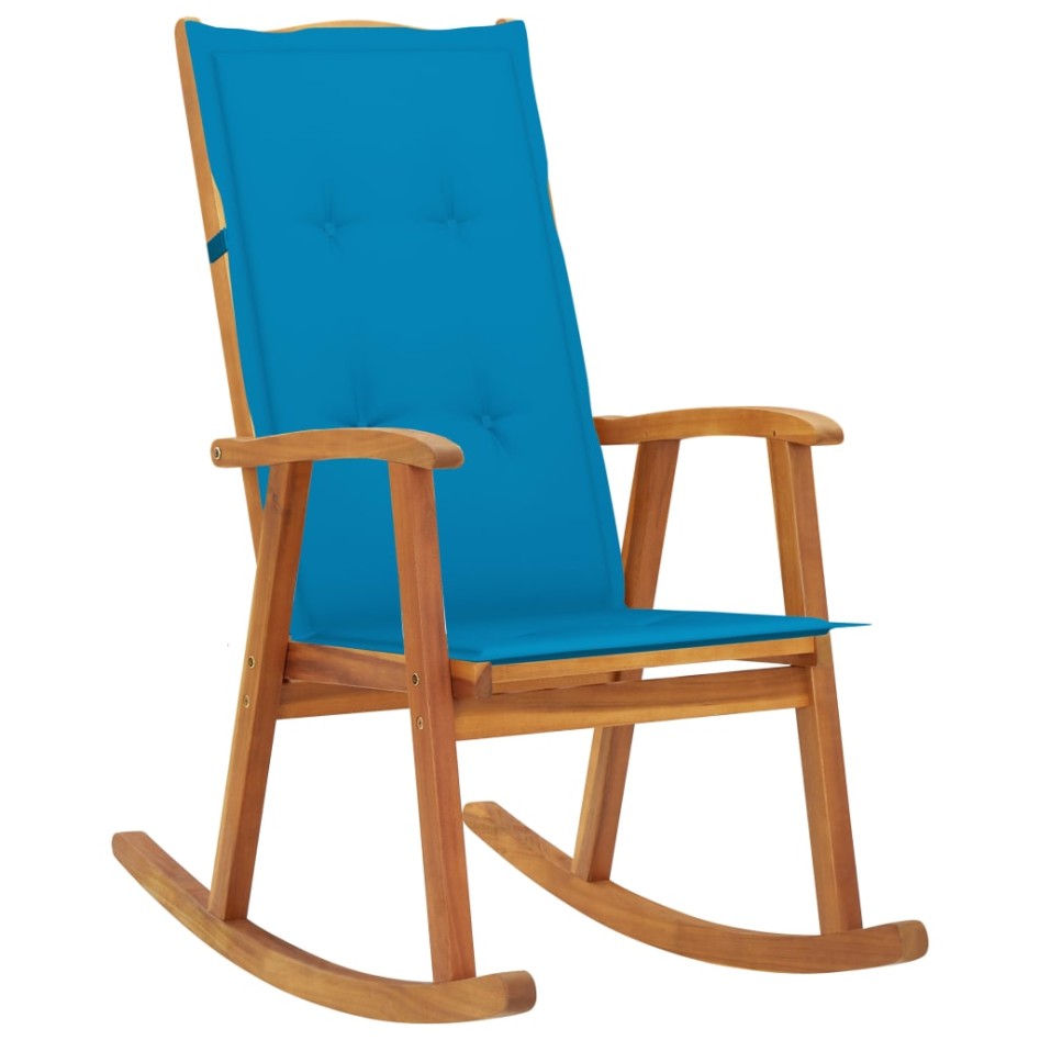 Silla mecedora con cojines madera maciza de