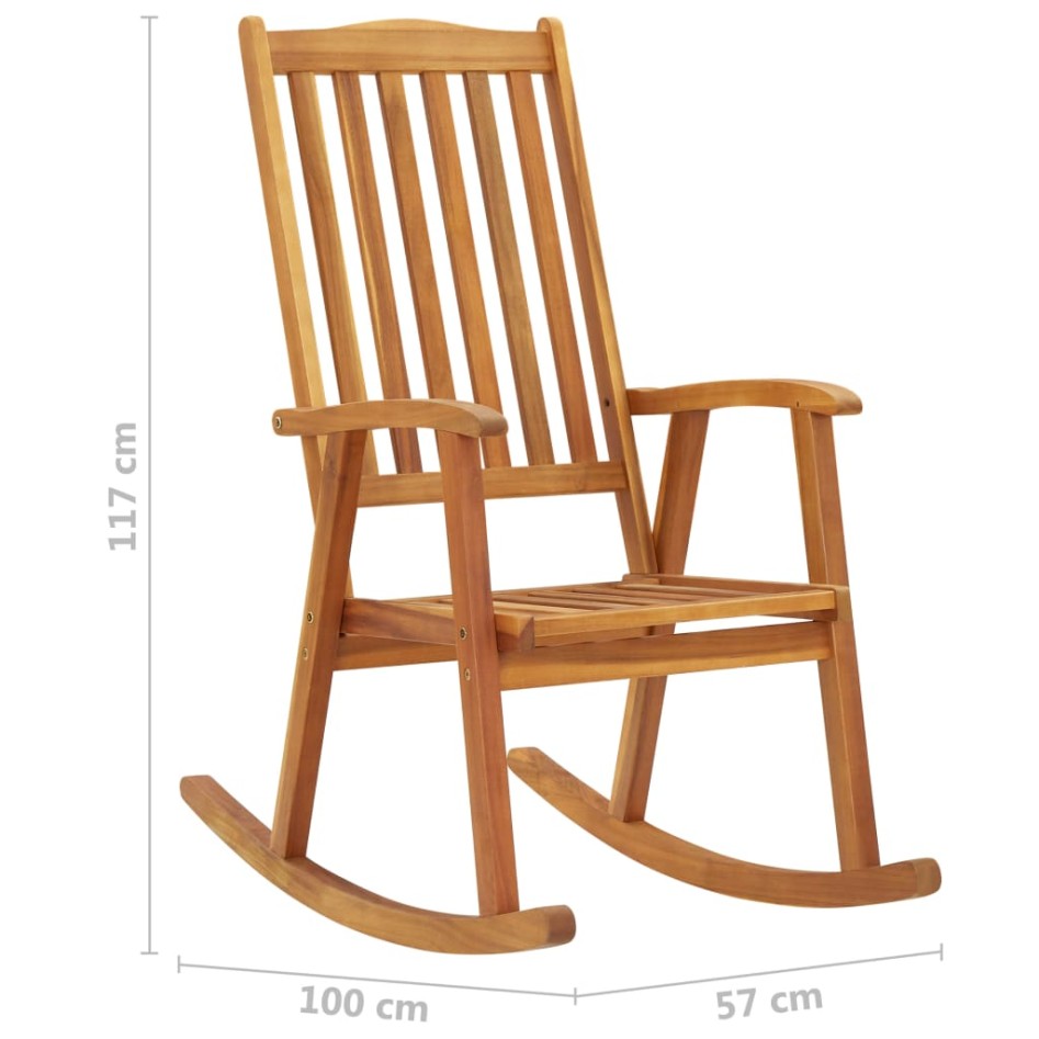 Silla mecedora con cojines madera maciza de