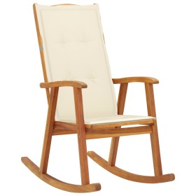 Silla mecedora con cojines madera maciza de