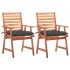 Sillas comedor de jardín 2 uds madera maciza acacia y