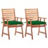 Sillas comedor de jardín 2 uds madera maciza acacia y