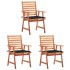 Sillas comedor de jardín 3 uds madera maciza acacia y