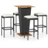 Set de muebles de bar de jardín 5 pzas y cojines ratán PE