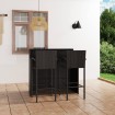 Conjunto de bar de jardín 3 piezas negro