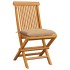 Sillas de jardín 6 uds con cojines beige madera de