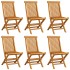Sillas de jardín 6 uds con cojines beige madera de