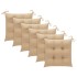 Sillas de jardín 6 uds con cojines beige madera de