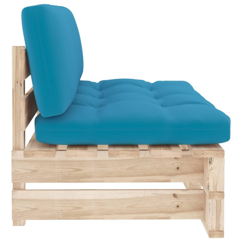 Sofá central de palets para jardín madera pino