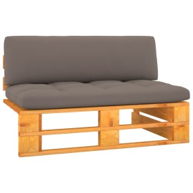 Sofá central palets jardín madera pino impregnada marrón