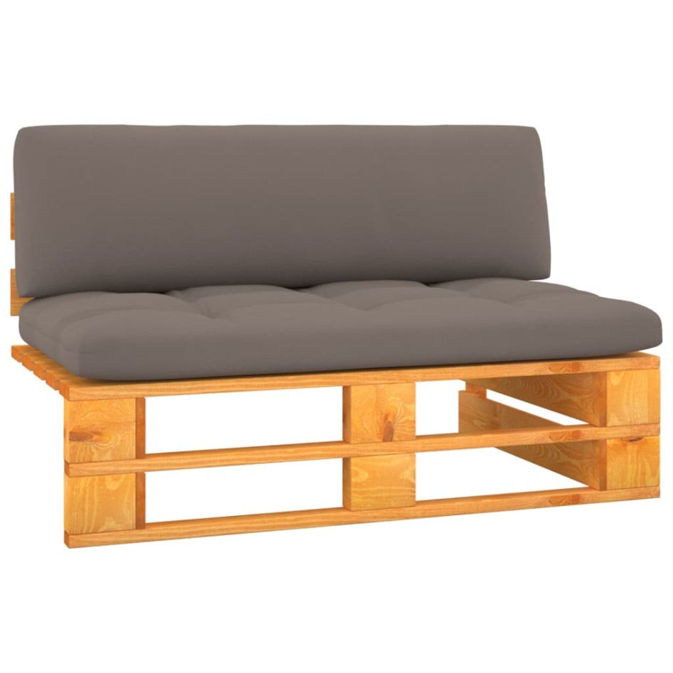 Sofá central palets jardín madera pino impregnada marrón