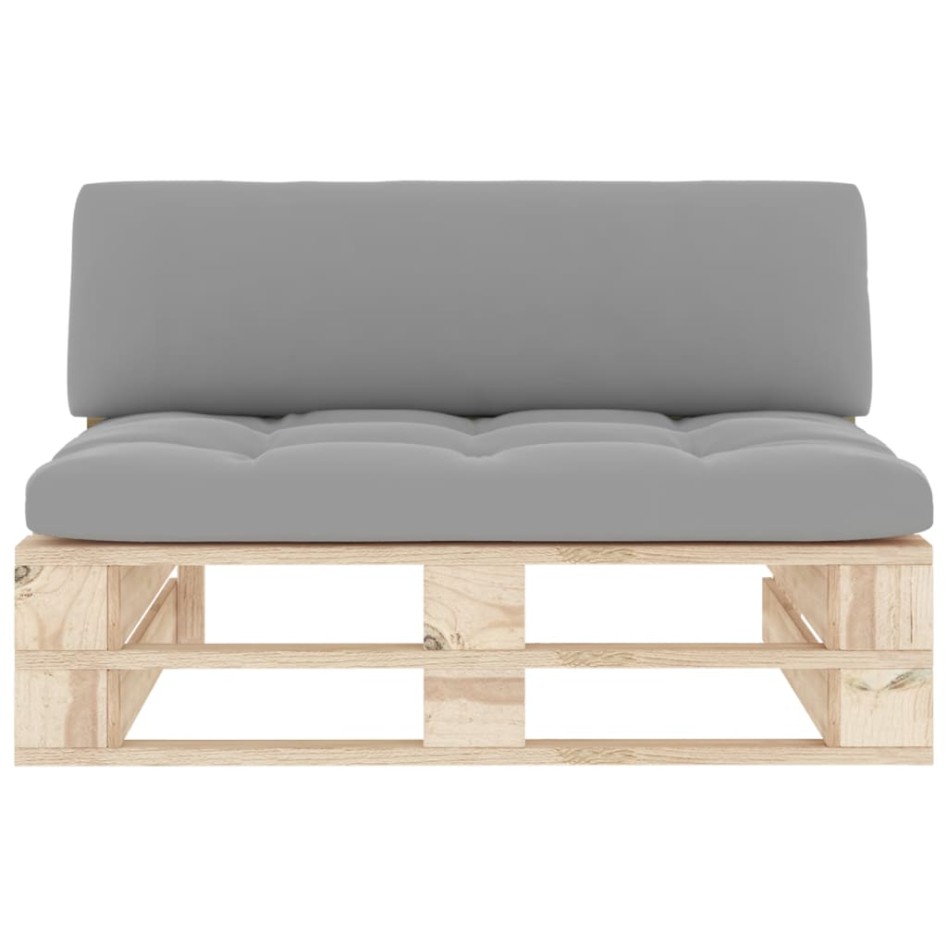 Sofá central de palets para jardín madera pino