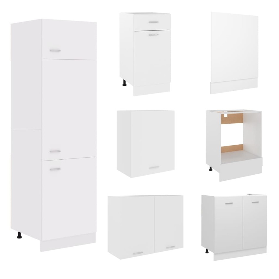 Juego de muebles de cocina 7 piezas madera de ingeniería