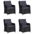 3067729  5 Piece Garden Dining Set Black