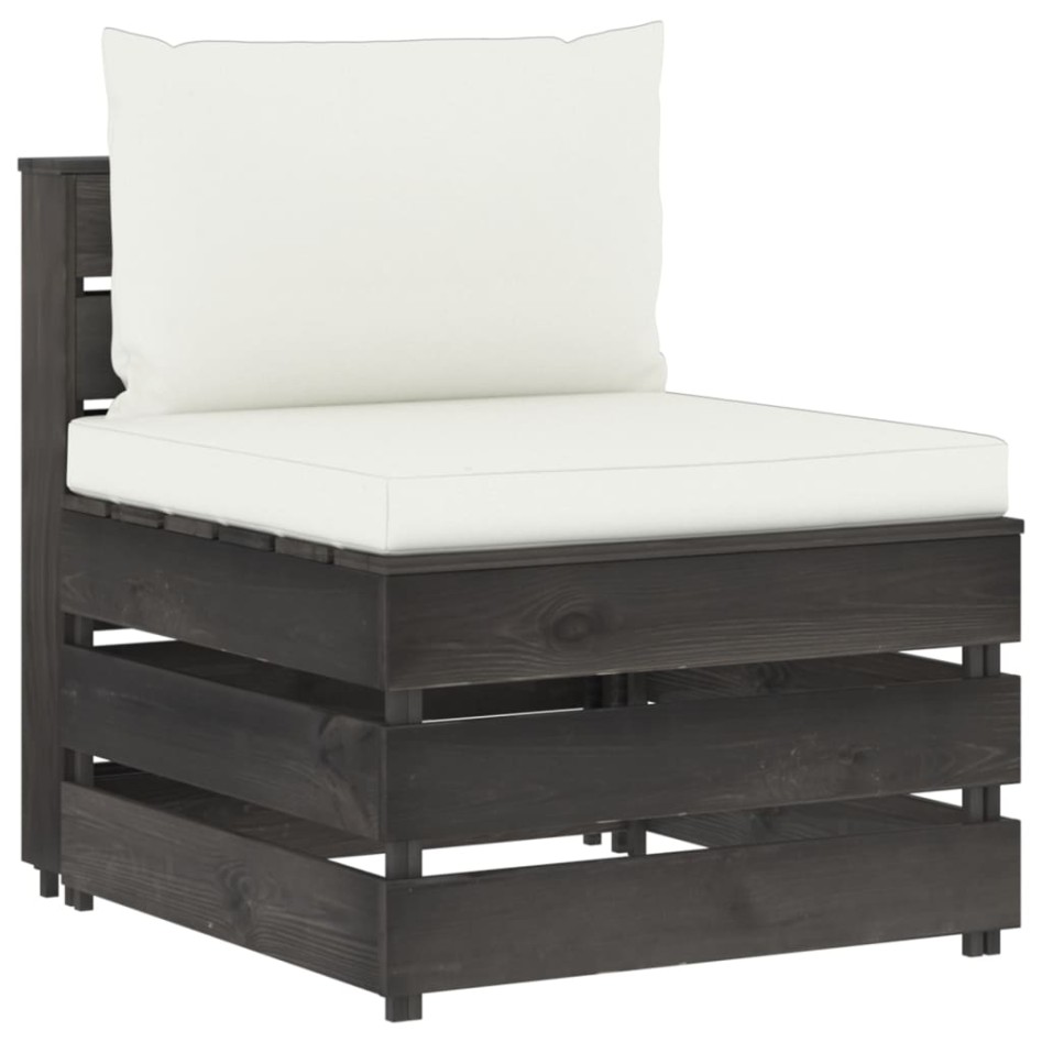 Sofá central seccional con cojines madera impregnada