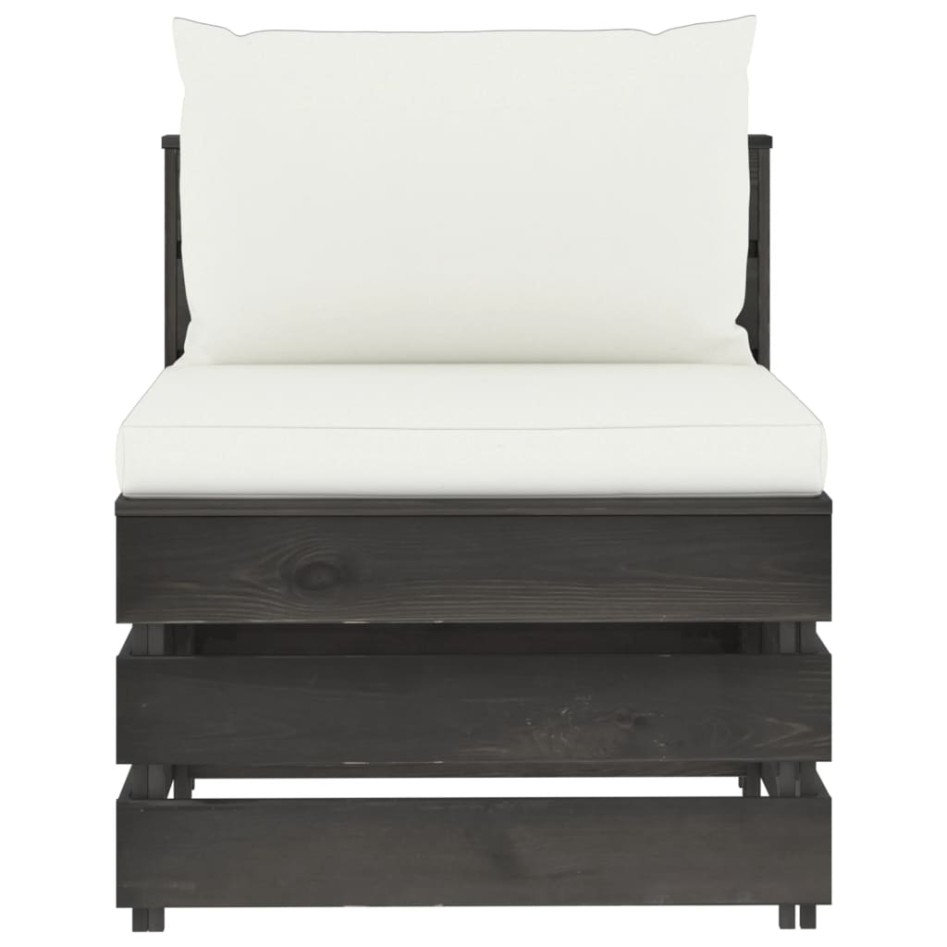 Sofá central seccional con cojines madera impregnada