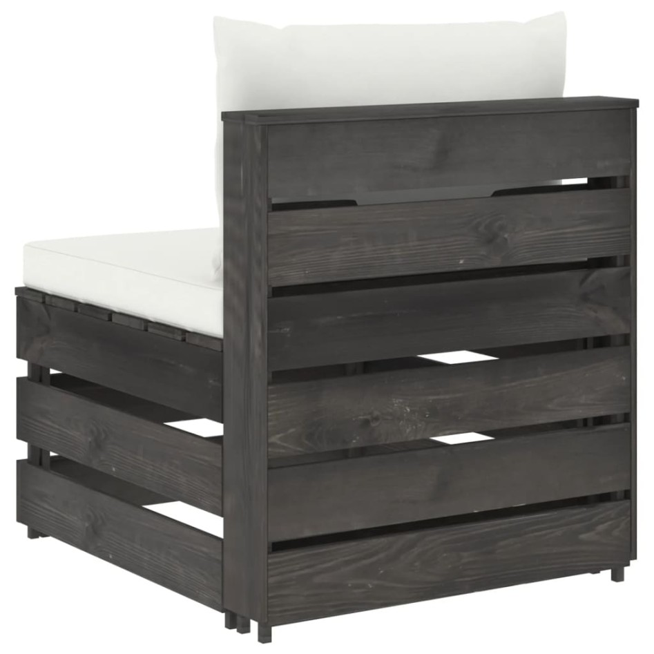 Sofá central seccional con cojines madera impregnada