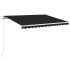Toldo manual retráctil con LED antracita 350x250
