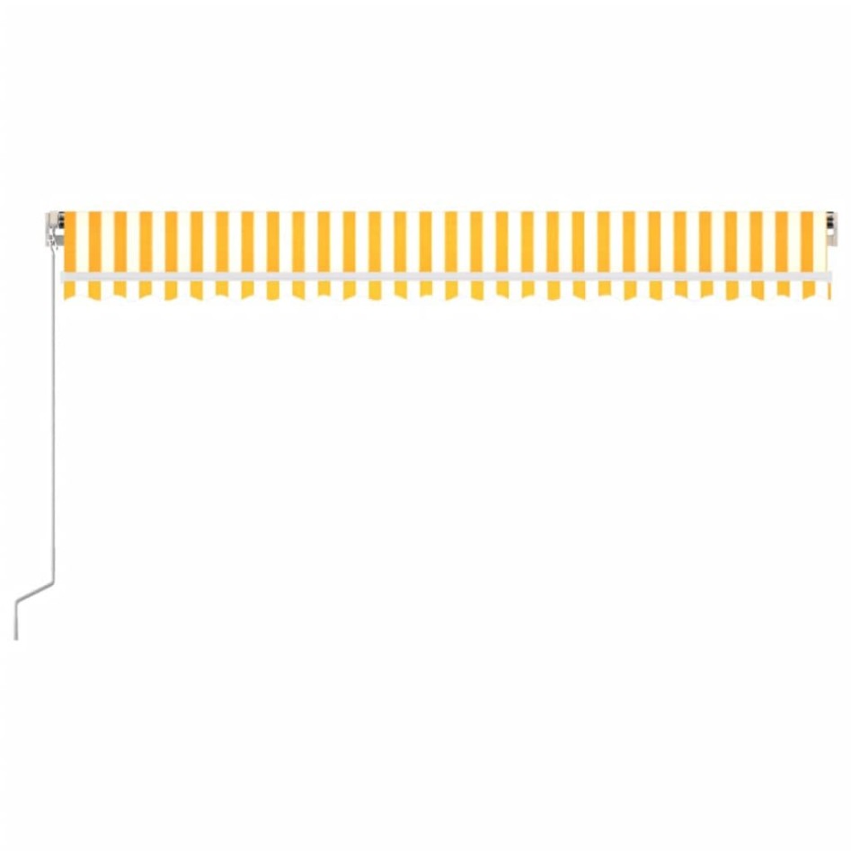 Toldo retráctil manual con luz LED amarillo y blanco 500x300