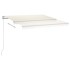 Toldo retráctil manual con LED crema 450x300