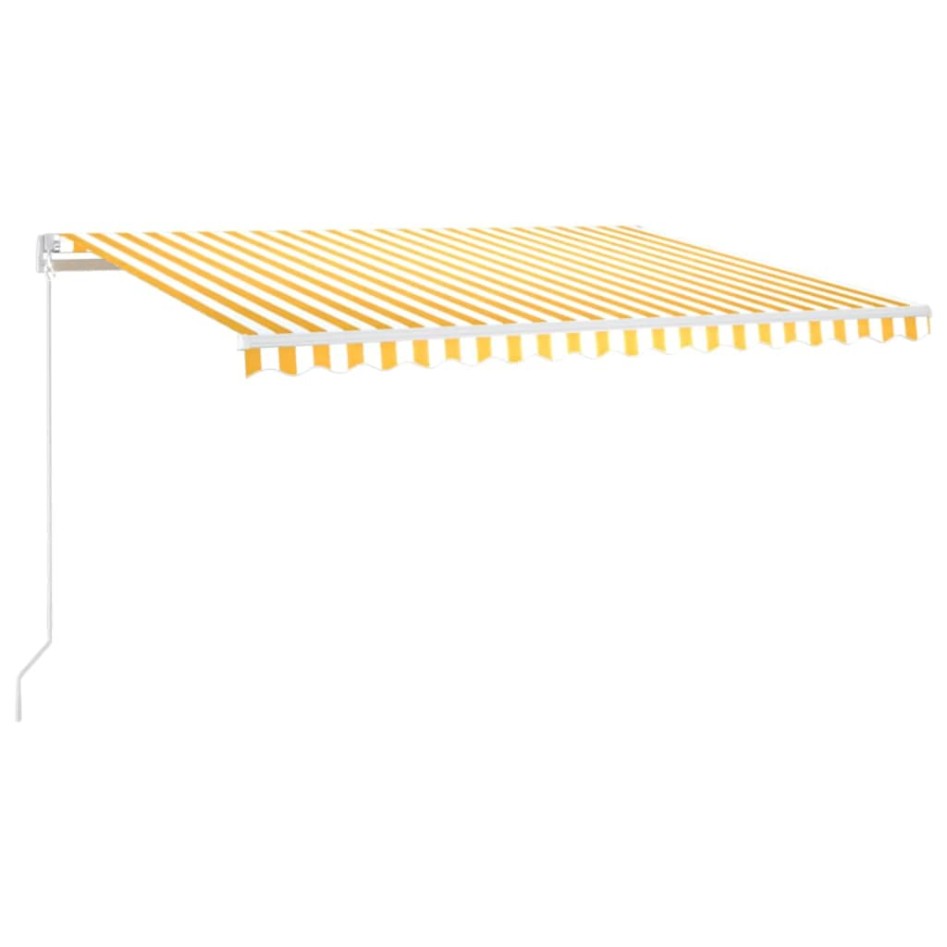 Toldo retráctil manual con LED amarillo y blanco 400x300