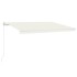 Toldo retráctil manual con LED crema 450x350