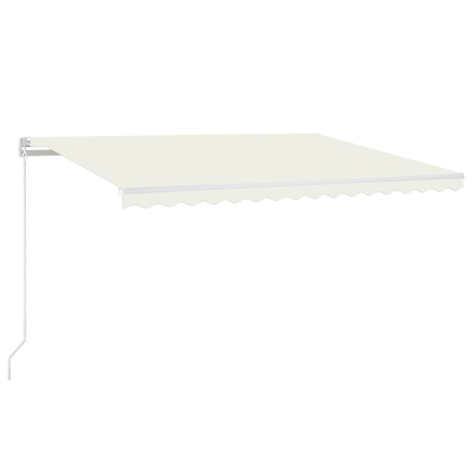 Toldo retráctil manual con LED crema 450x350
