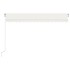 Toldo retráctil manual con LED crema 450x350