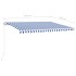 Toldo manual retráctil con LED azul y blanco 400x350