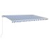 Toldo retráctil manual con LED azul y blanco 500x350