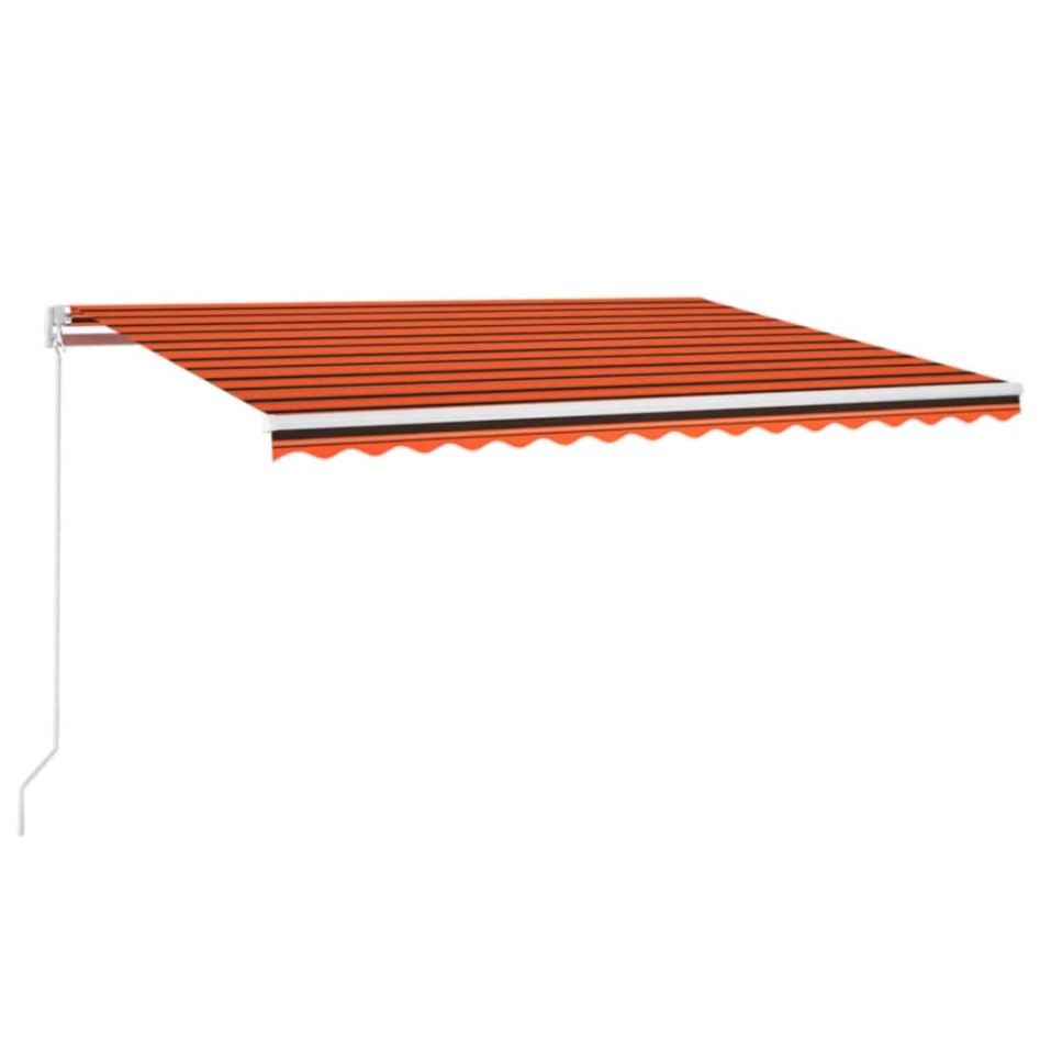 Toldo retráctil manual naranja y marrón 450x350