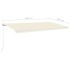 Toldo manual retráctil con LED color crema 600x350