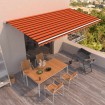 Toldo manual retráctil naranja y marrón 600x350 cm