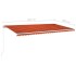 Toldo manual retráctil naranja y marrón 600x350