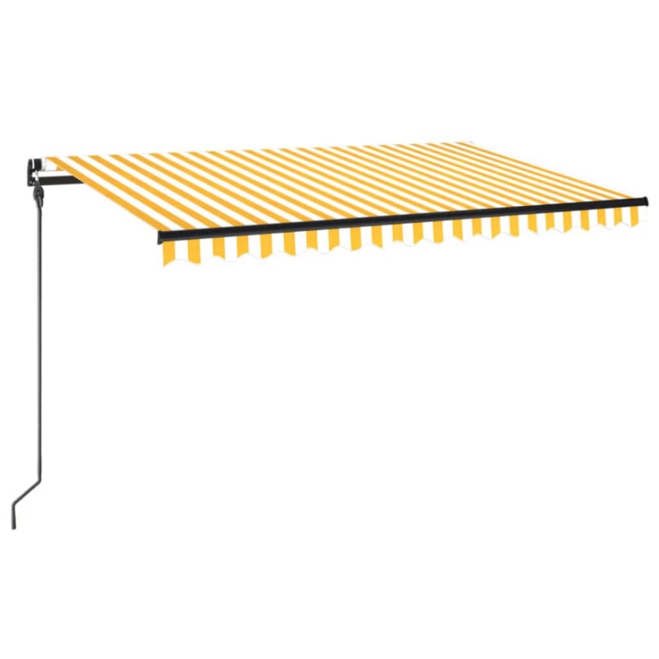 Toldo retráctil manual amarillo y blanco 450x300