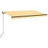 Toldo retráctil manual amarillo y blanco 450x350