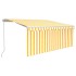 Toldo retráctil manual persiana y LED amarillo/blanco 3,5x2,5