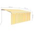 Toldo retráctil manual persiana y LED amarillo/blanco 3,5x2,5