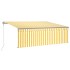 Toldo automático retráctil con persiana amarillo blanco 4x3