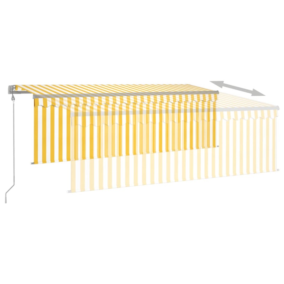 Toldo automático retráctil con persiana amarillo blanco 4x3