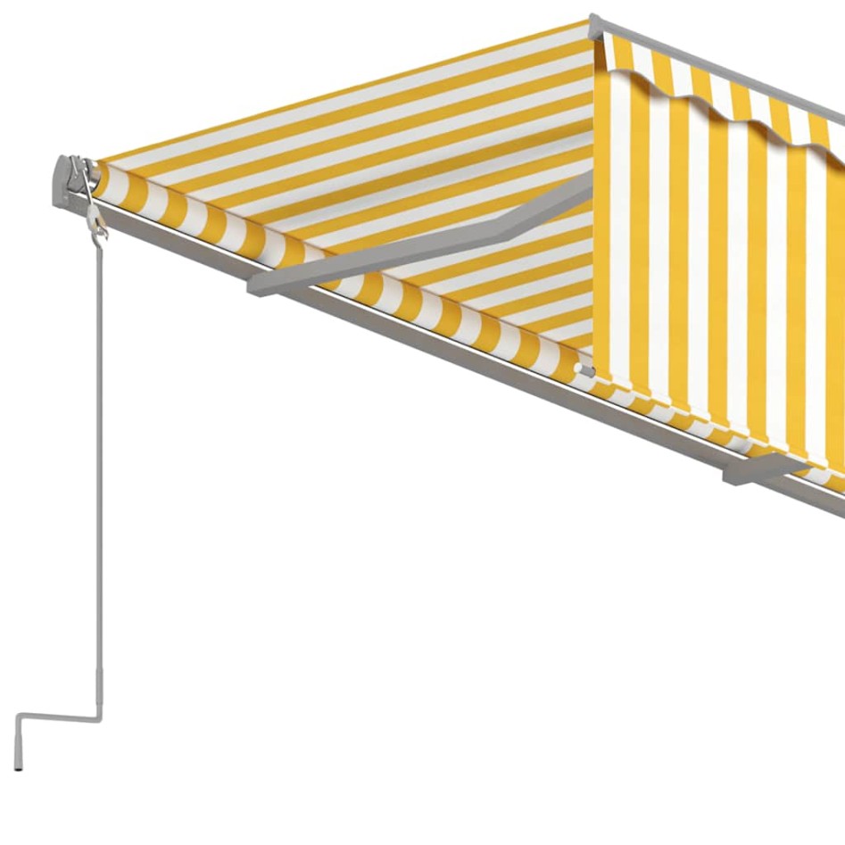 Toldo automático retráctil con persiana amarillo blanco 4x3