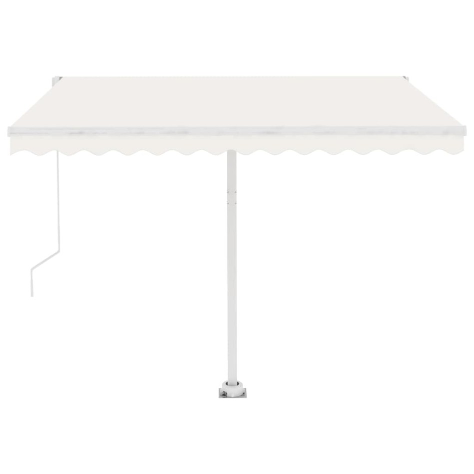 Toldo de pie automático crema 300x250